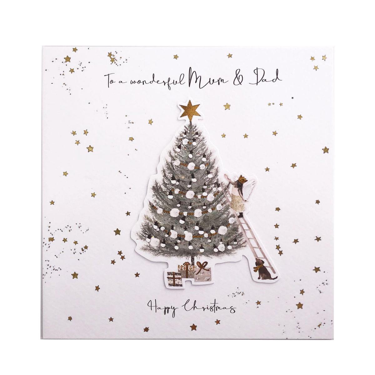 Christmas Card - Happy Christmas To A Wonderful Mum & Dad