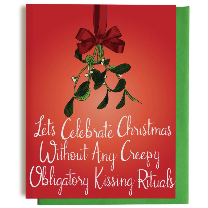 Creepy Mistletoe Christmas Card