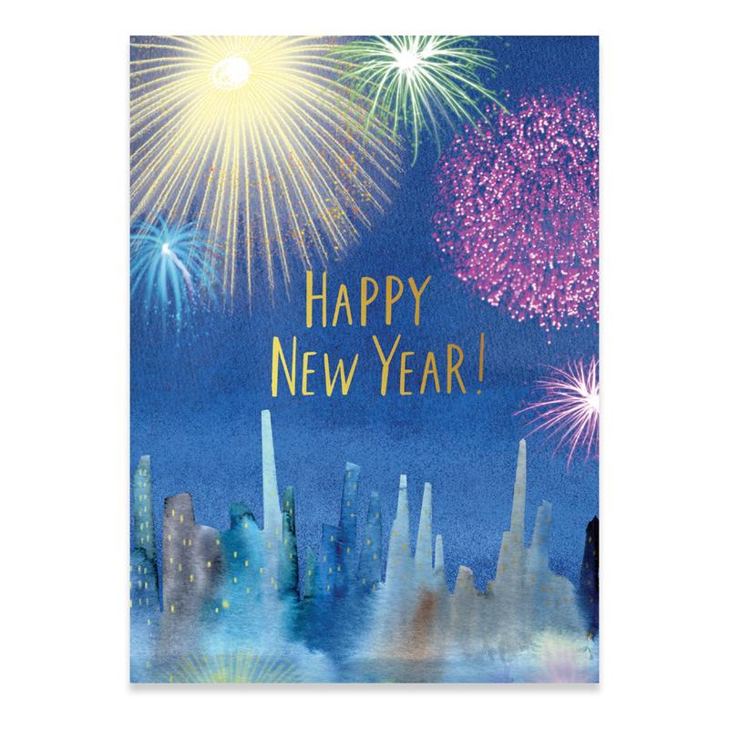 Fireworks Happy New Year Card