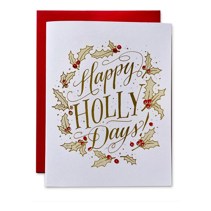 Happy Holly Days Risograph Card