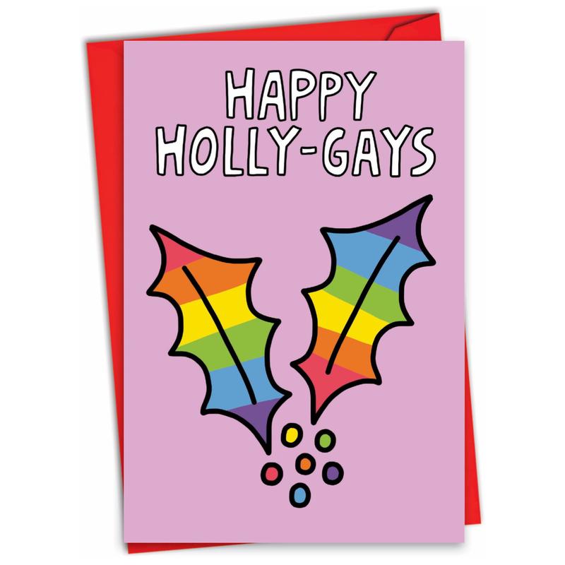 Happy Holly-Gays Christmas Card