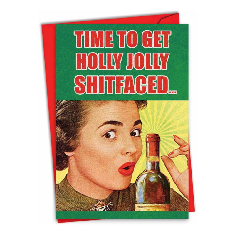 Holly Jolly Shitfaced Christmas Card