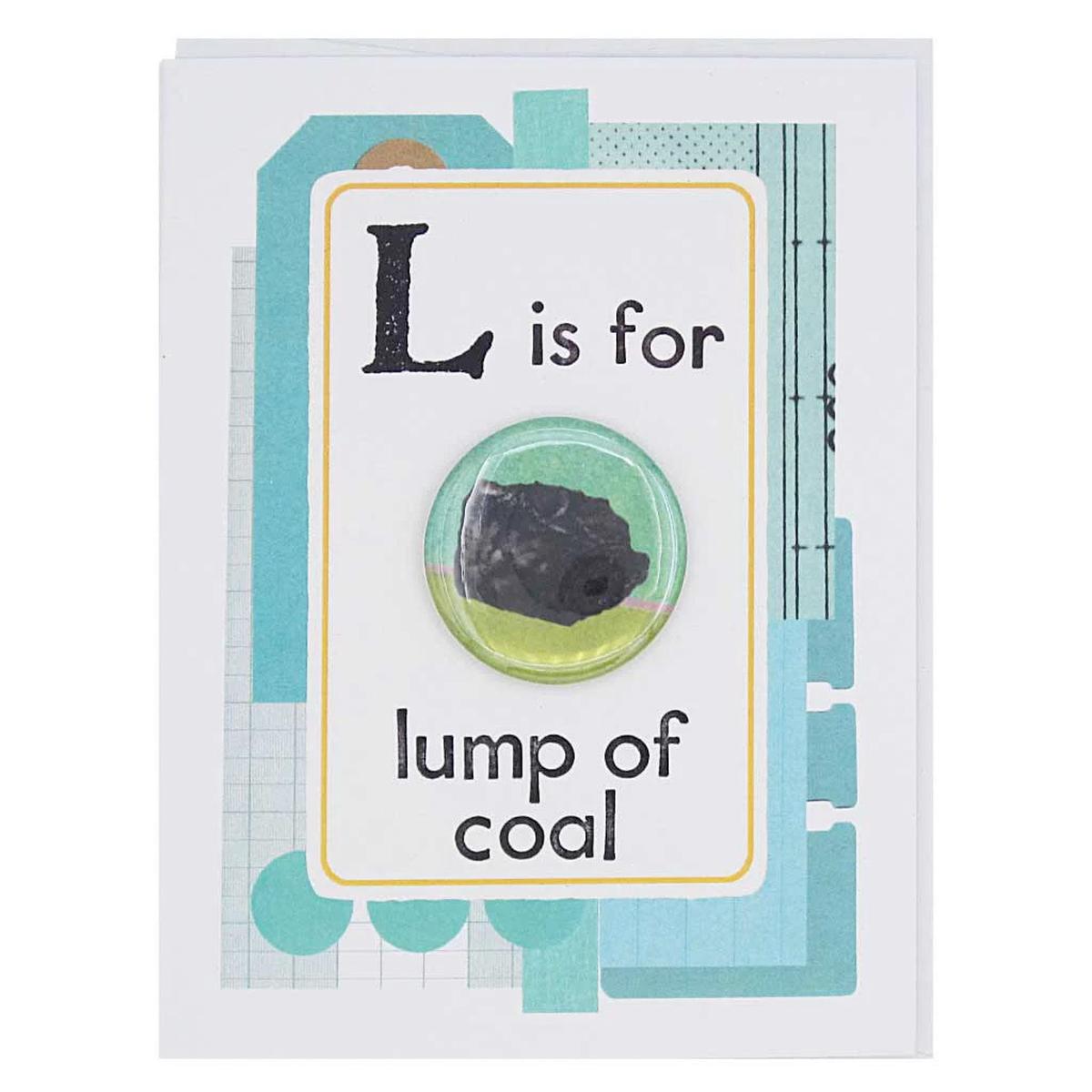 L is for Lump of Coal Button Card