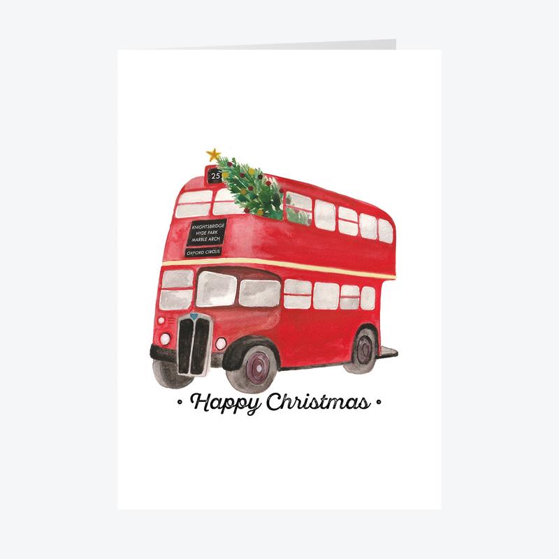 London Bus Personalised Christmas Card - A5 or A6 Sizes - A5 / 45