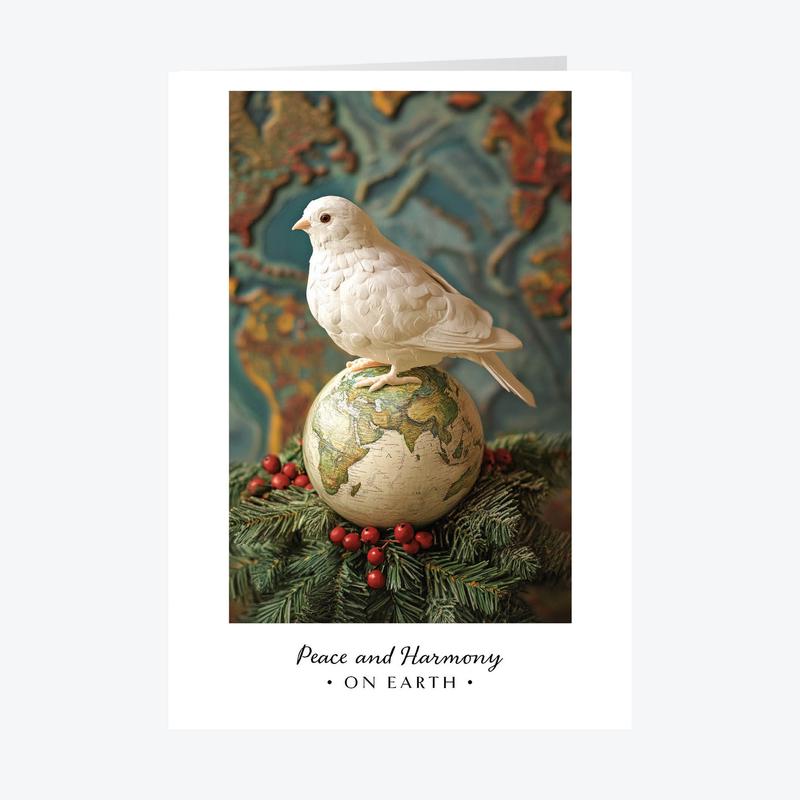Peace and Harmony on Earth Personalised Christmas Card - A5 or A6 Sizes - A5 / 15