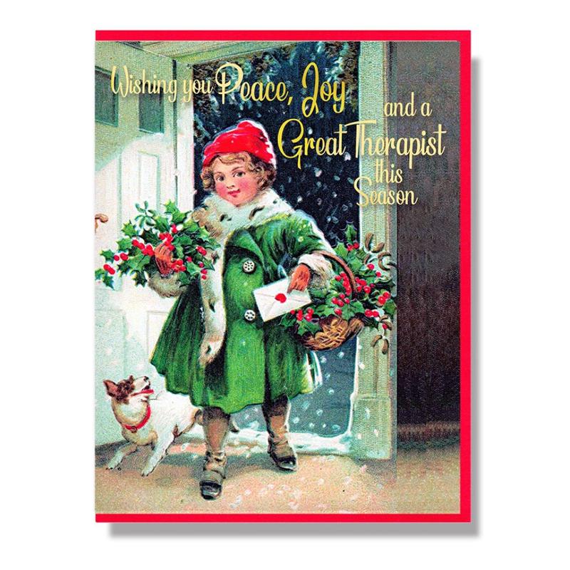 Peace, Joy And A Great Therapist Holiday Card