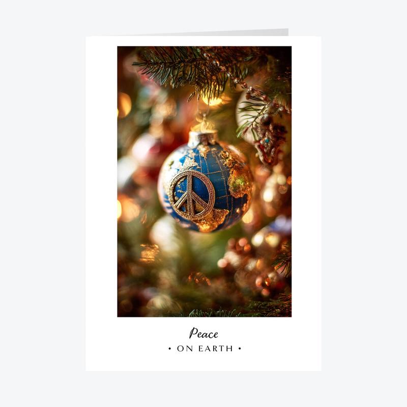 Peace on Earth Bauble Personalised Christmas Card - A5 or A6 Sizes - A5 / 30