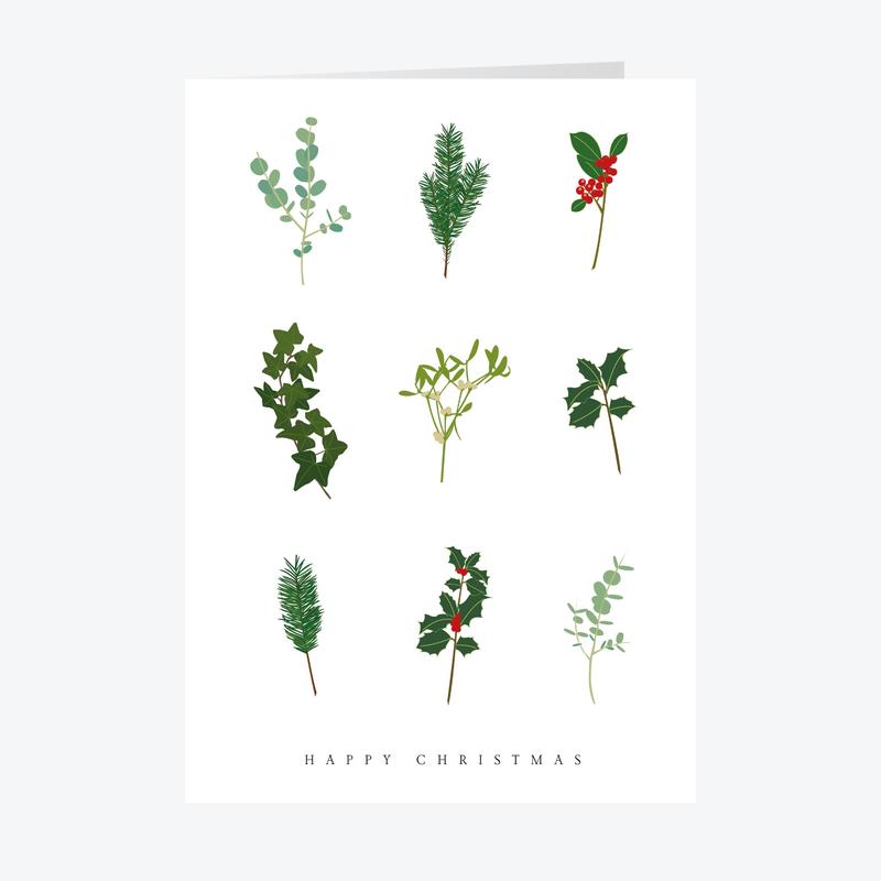 Personalised Botanicals Personalised Christmas Card Set A5 Size - A5 / 5