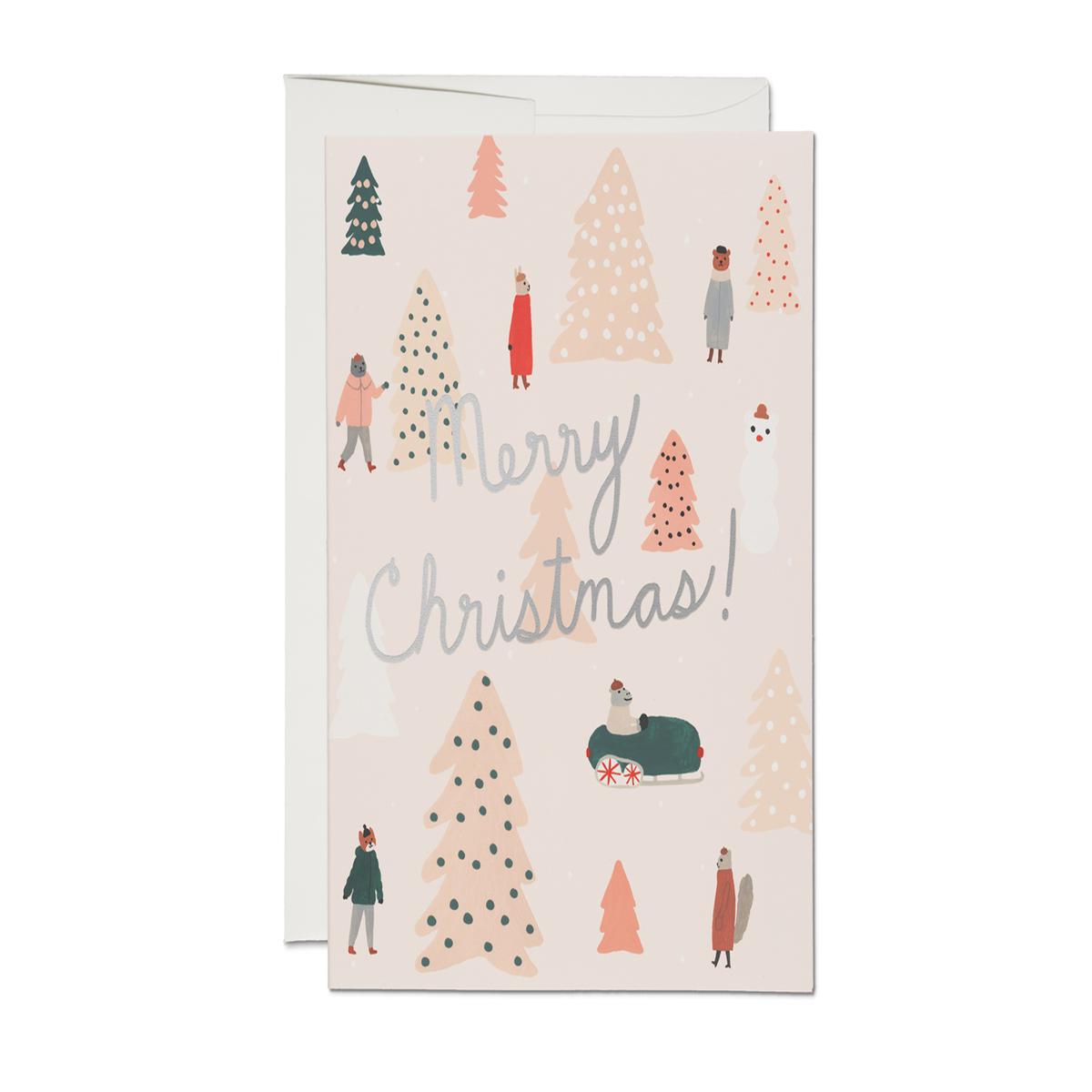 Pink Trees Christmas Card