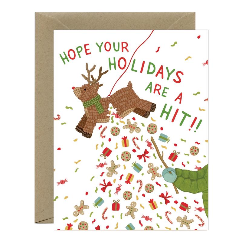Reindeer Piata Winter Holiday Card