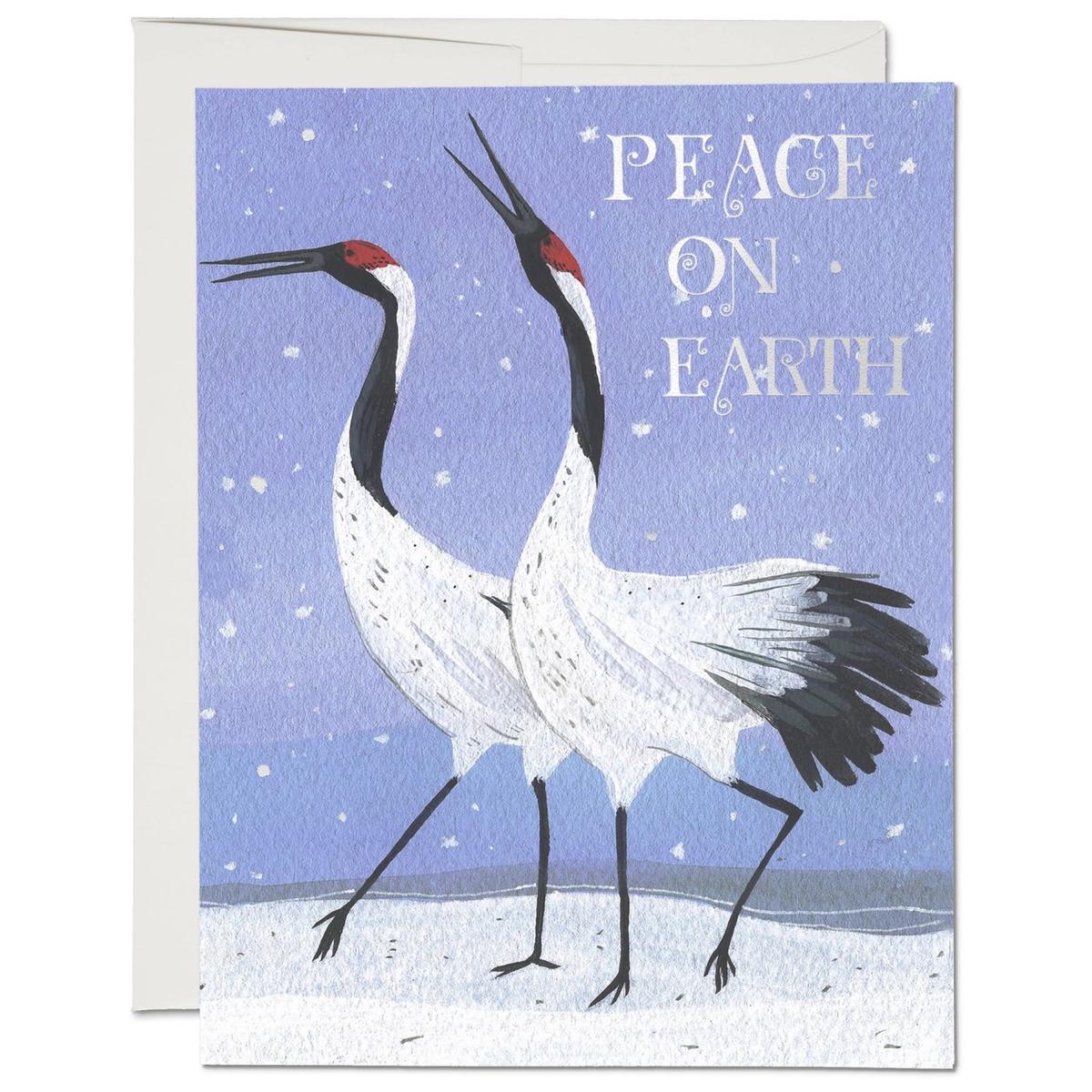 Snow Crane Holiday Card