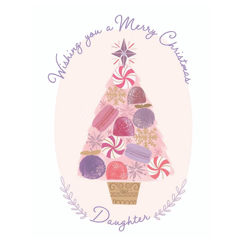 Sweet Tree Christmas Wishes Daughter Card