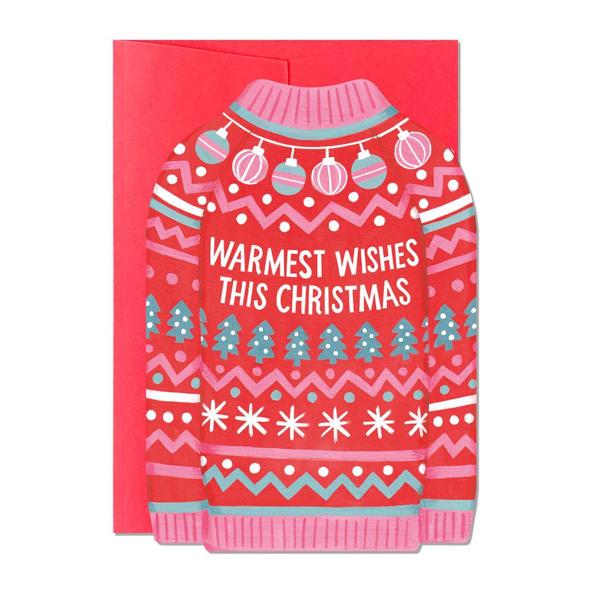 Warmest Wishes Christmas Jumper Card