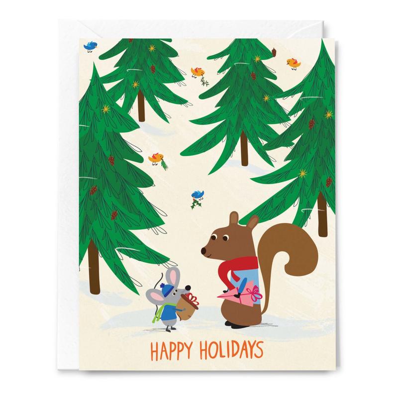 Winter Forest Gift Exchange Holiday Card