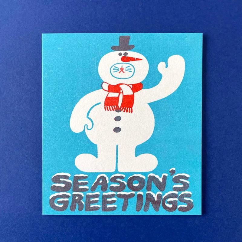 Yuk Fun Christmas Card - Cat In Snowperson Costume