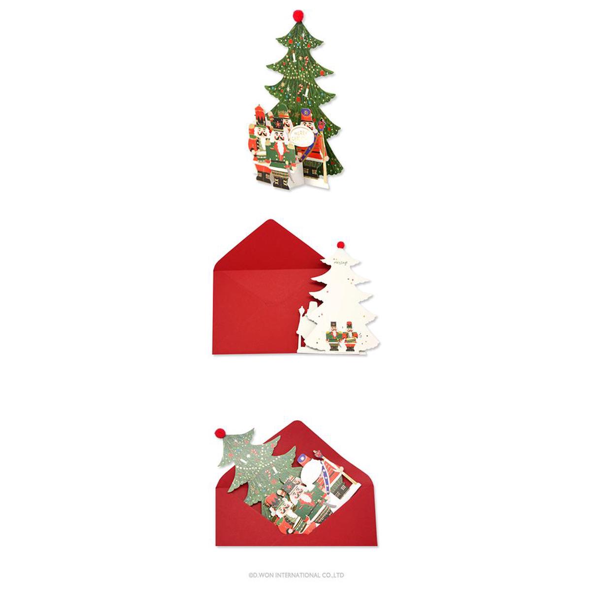D'Won 3D Christmas Pop-Up Toy Soldier Choir Card