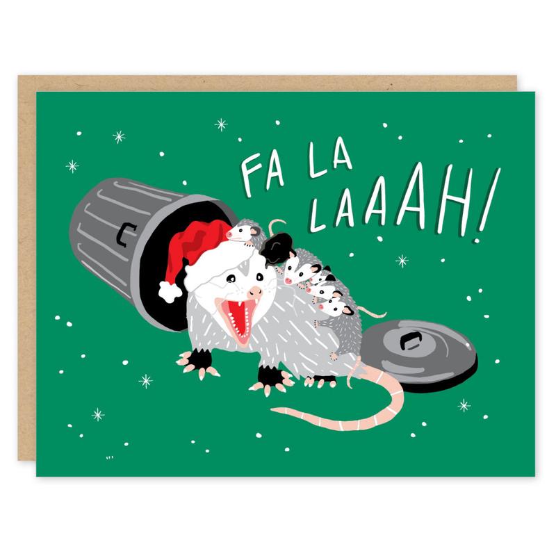 Fa La Possum Holiday Card