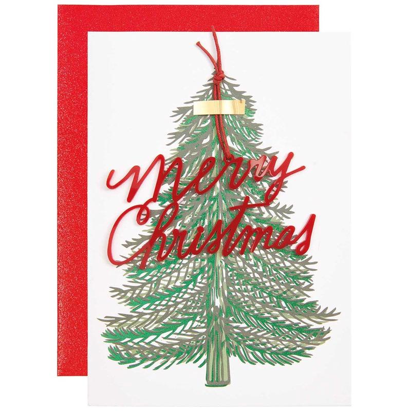 Greeting Card Christmas Tree With Acrylic Tag