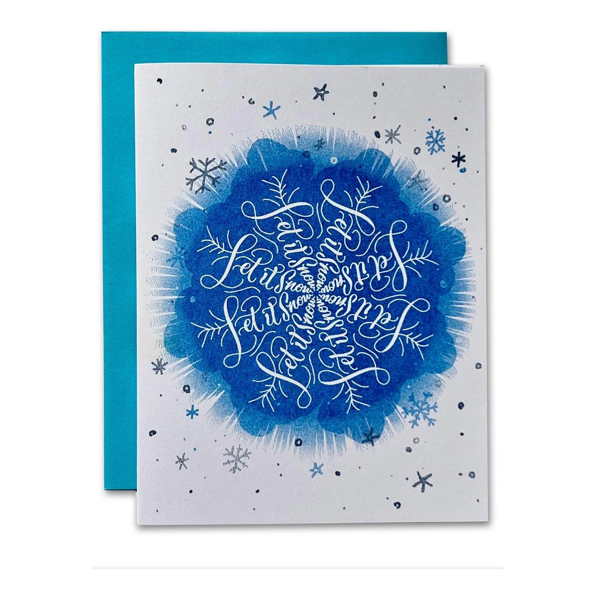 Let It Snow Snowflake Holiday Card