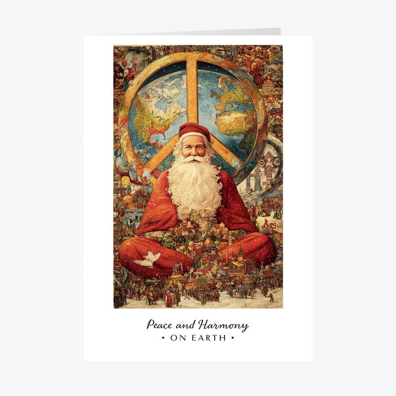 Peace on Earth Santa Personalised Christmas Card - A5 or A6 Sizes - A6 / 5