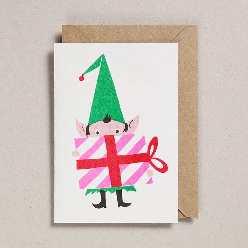 Present Elf Christmas Card