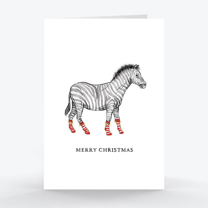 Watercolour Animals Collection Christmas Card - Set of 5 - A5 or A6 Sizes - A6 / 15