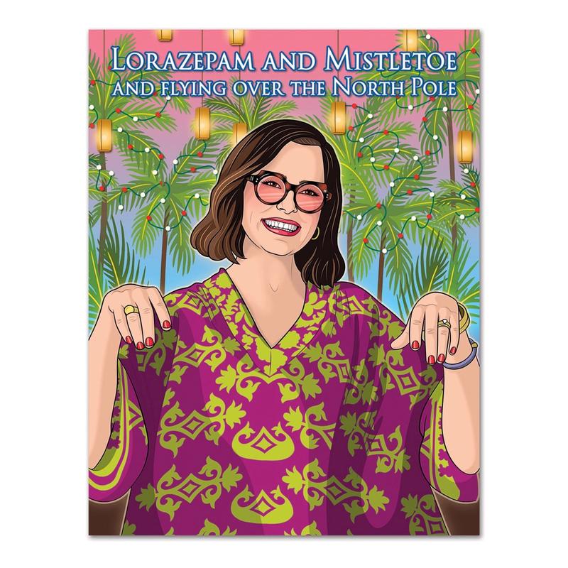 White Lotus Lorazepam And Mistletoe Christmas Card