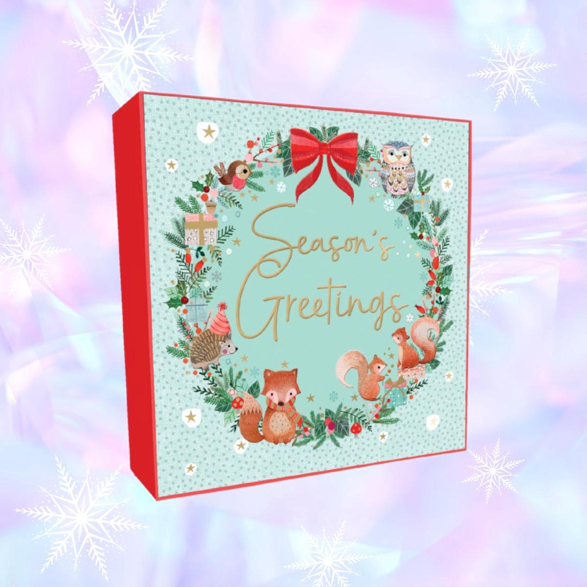 Wreath - Woodland Animals Christmas cards - pack of 8