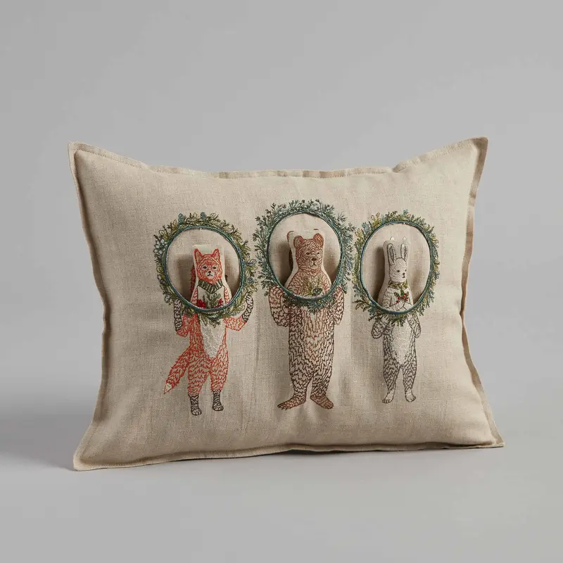 Christmas Wreath Trio Pocket Pillow