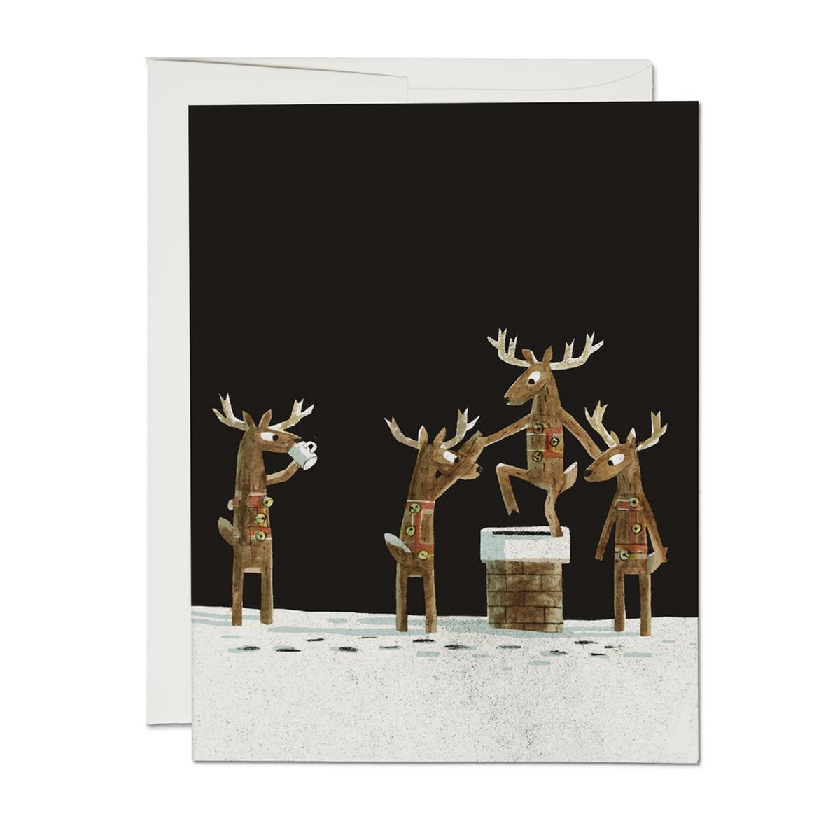 Down the Chimney holiday greeting card