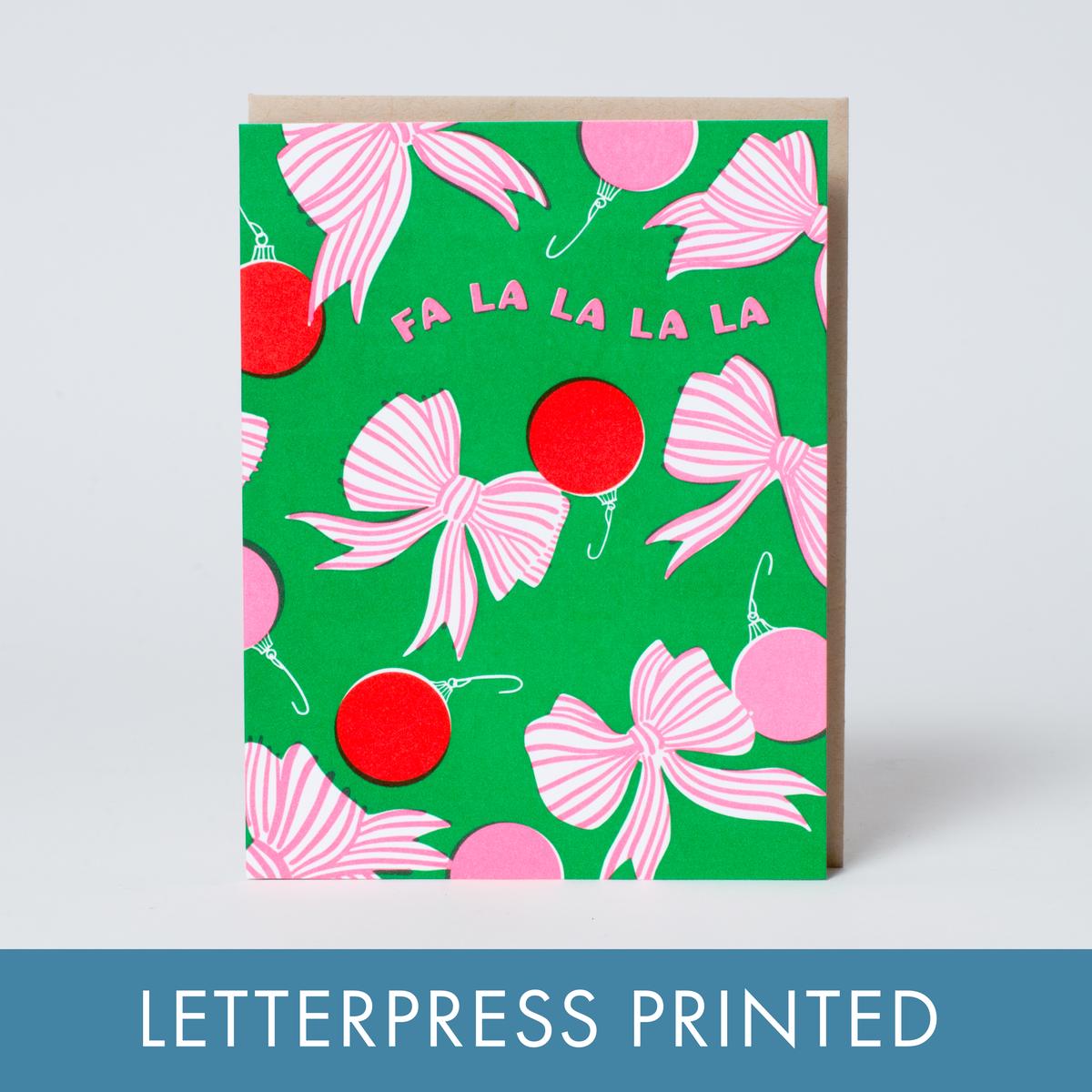 Fa La La La Festive Holiday Letterpress Card by Hello!Lucky