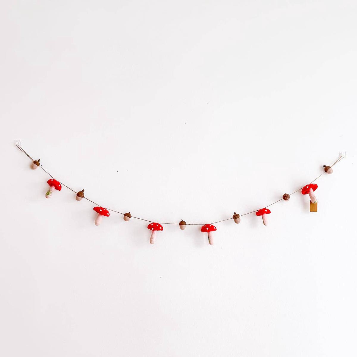 Felt Mushroom and Acorn Garland