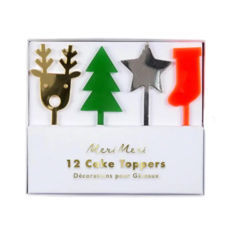 Festive Acrylic Cake Toppers (12pk)