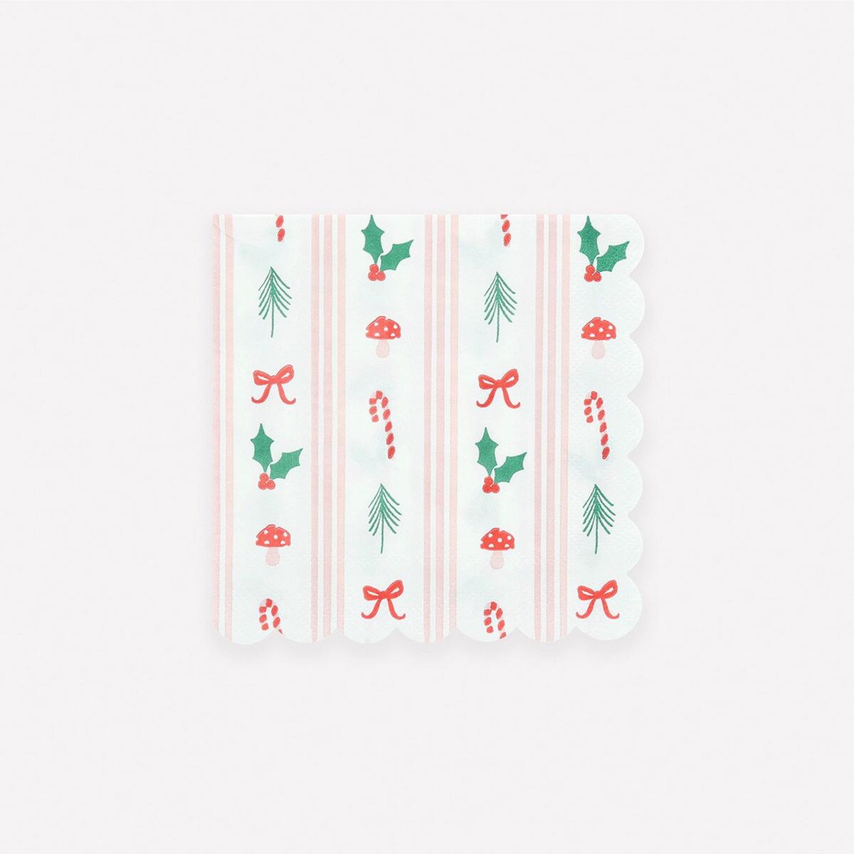 Festive Icon Stripes Small Napkins
