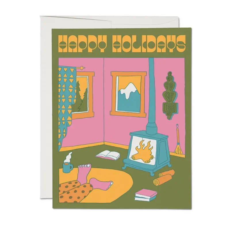 Fireside holiday greeting card