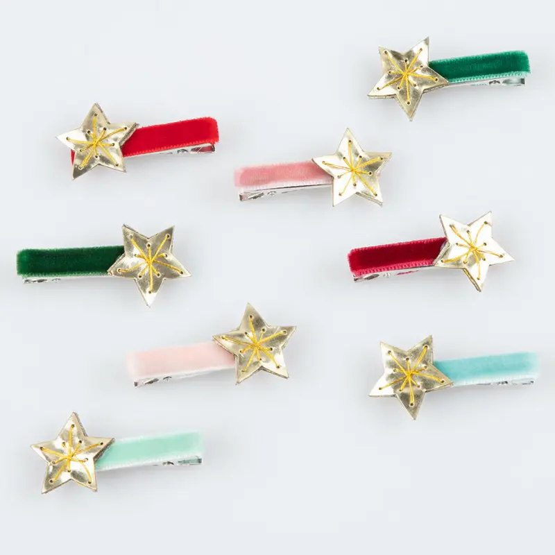 Gold Star Hair Clips -8pk