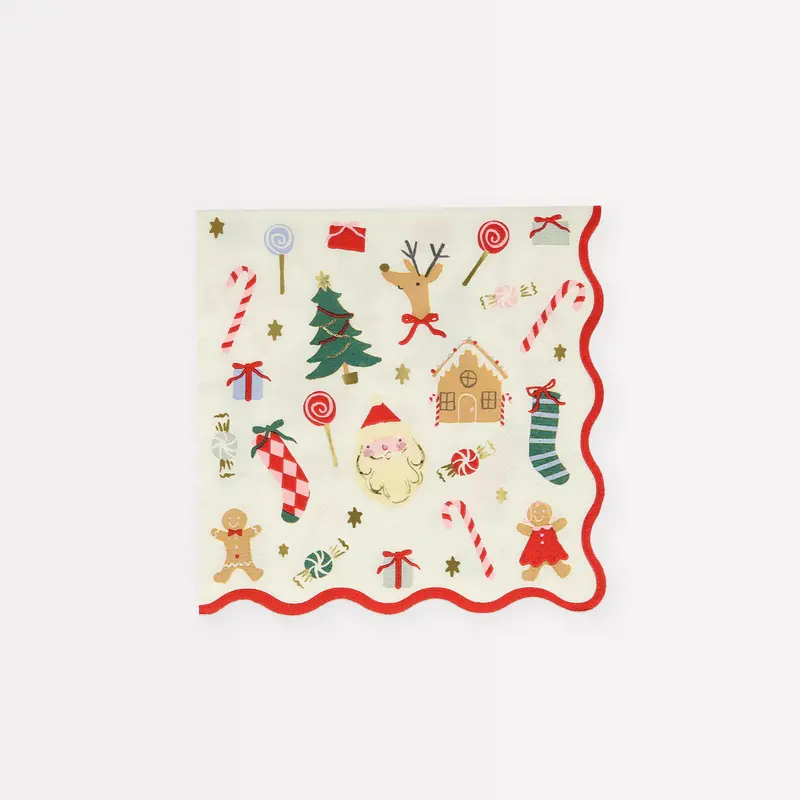 Jolly Christmas Small Napkins (x16)