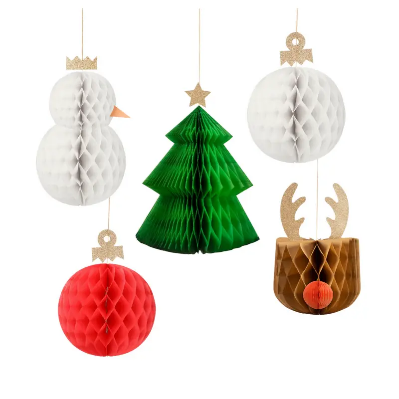 Large Hanging Honeycomb Decorations (5pk)