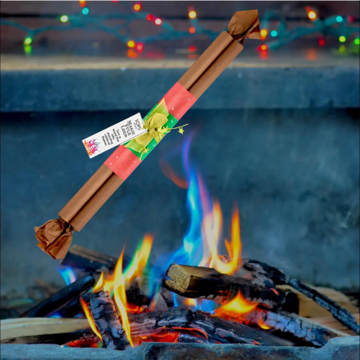 Magic Yule Logs Rainbow Flames