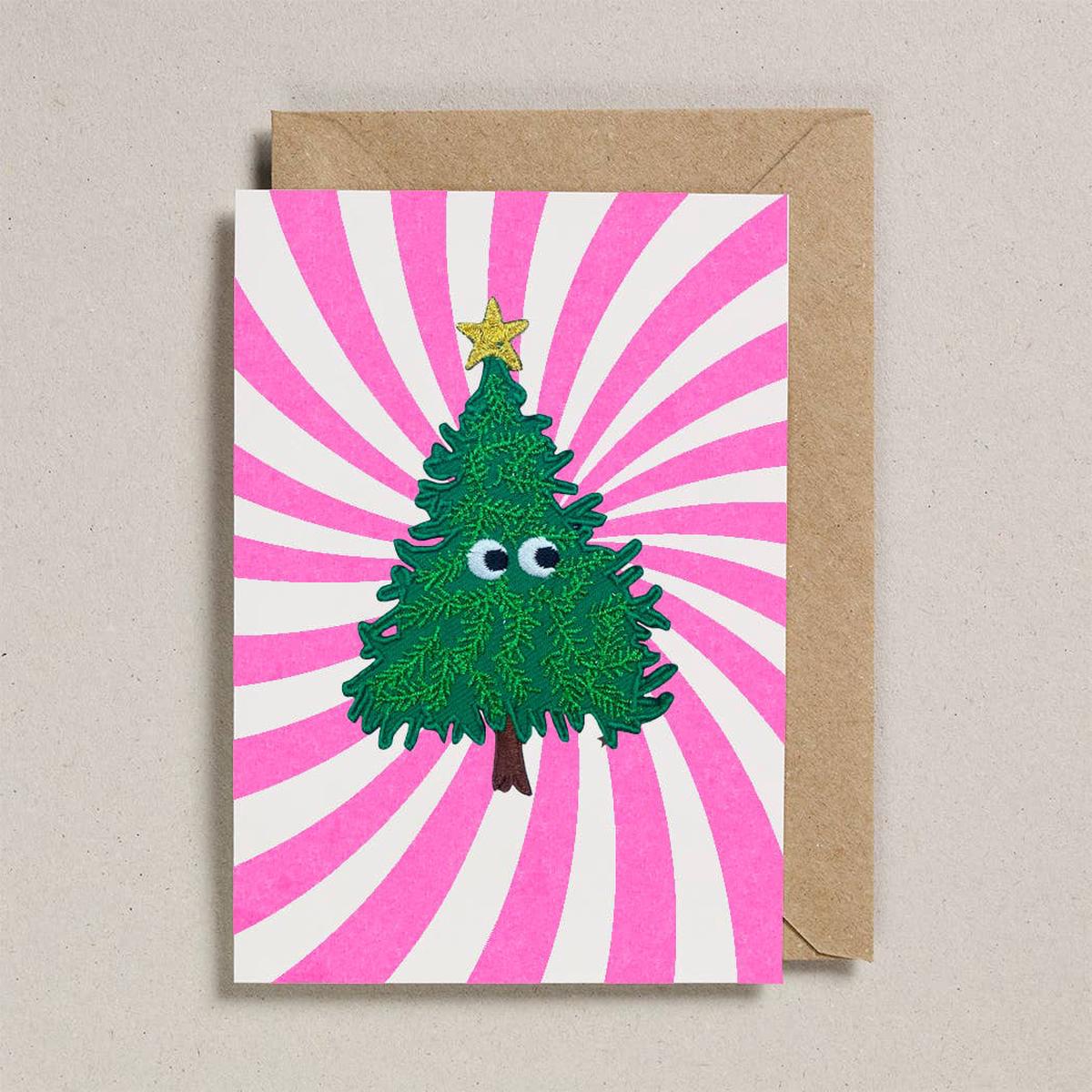 Patch Cards Christmas Tree Swirl