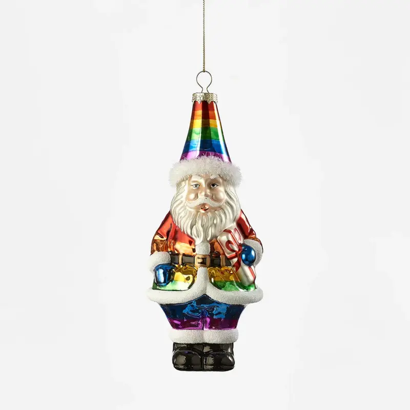 Rainbow Santa Ornament
