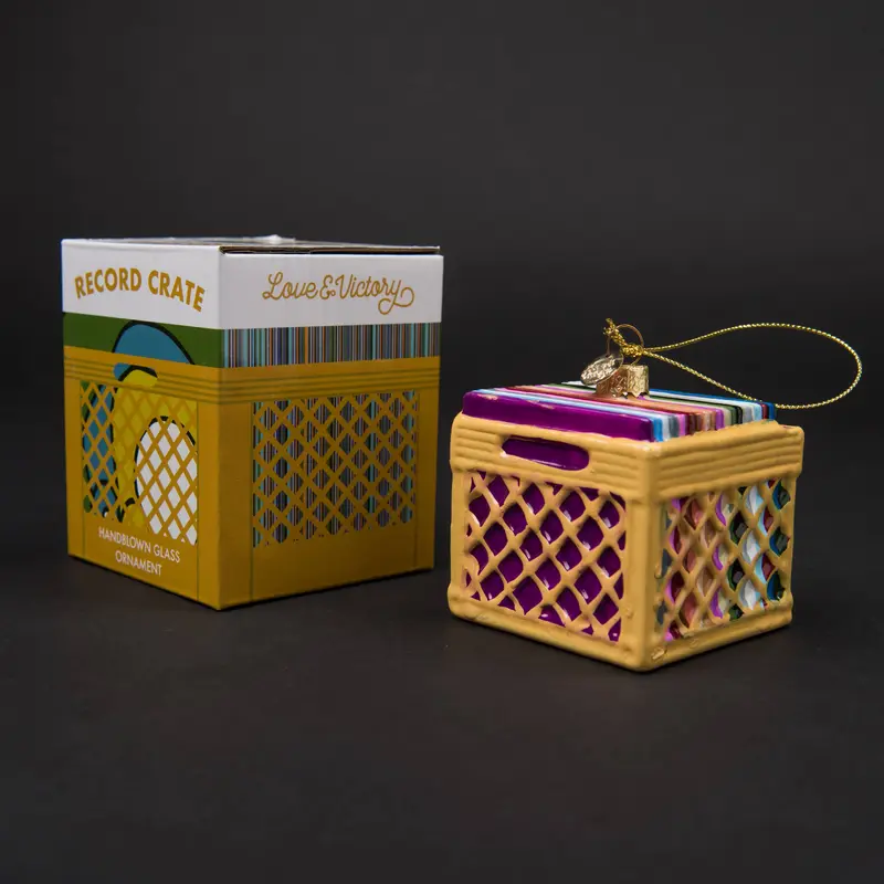 Record Crate Holiday Ornament Christmas Decor