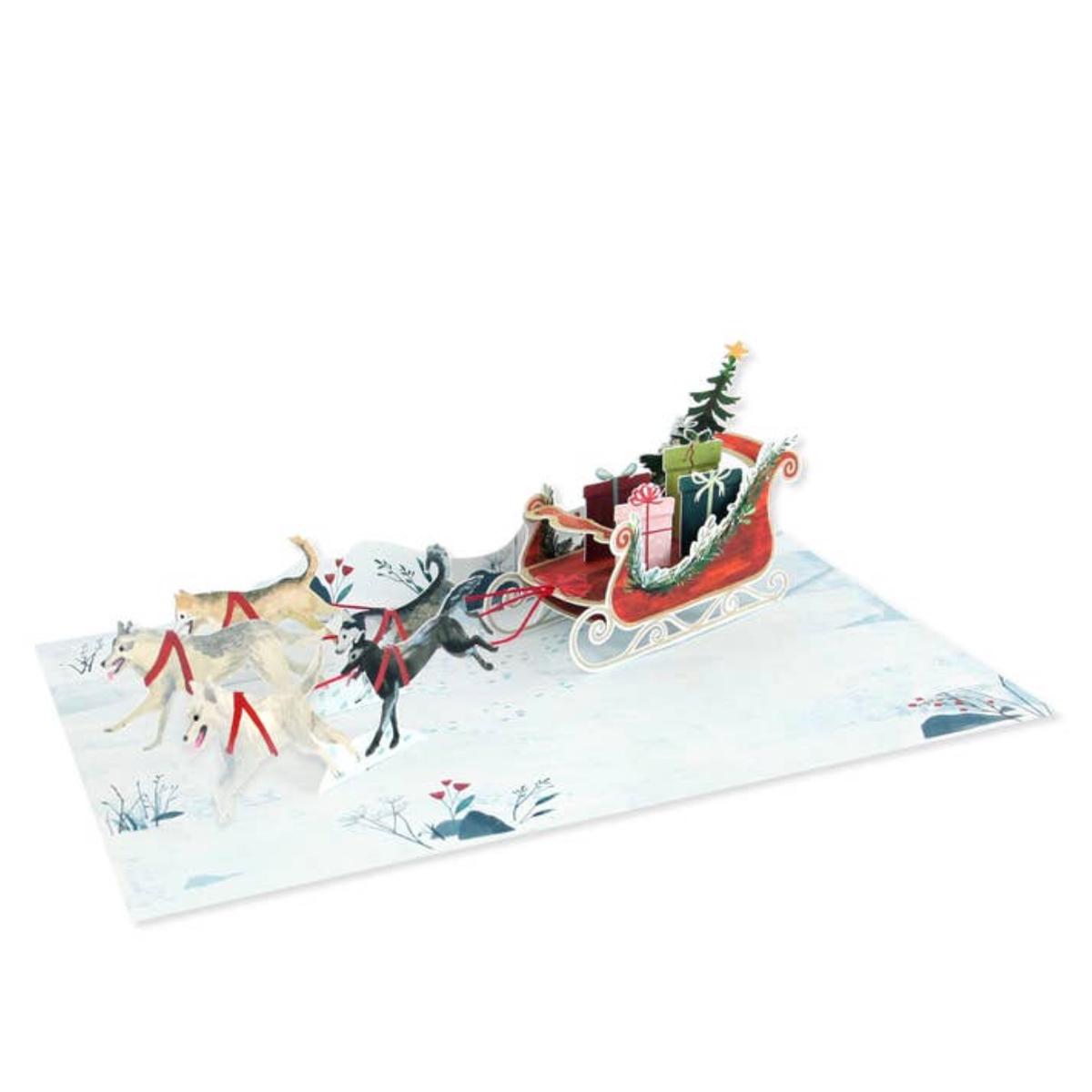 Sled Dogs Holiday Pop-Up Card