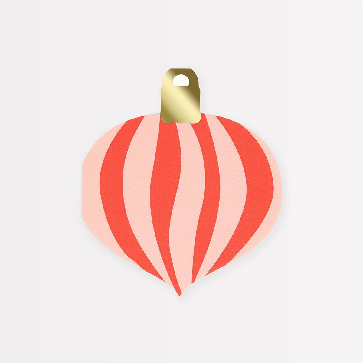 Striped Ornament Napkins (x16)