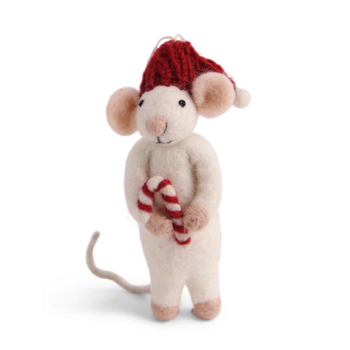 White Mouse with Candy Cane