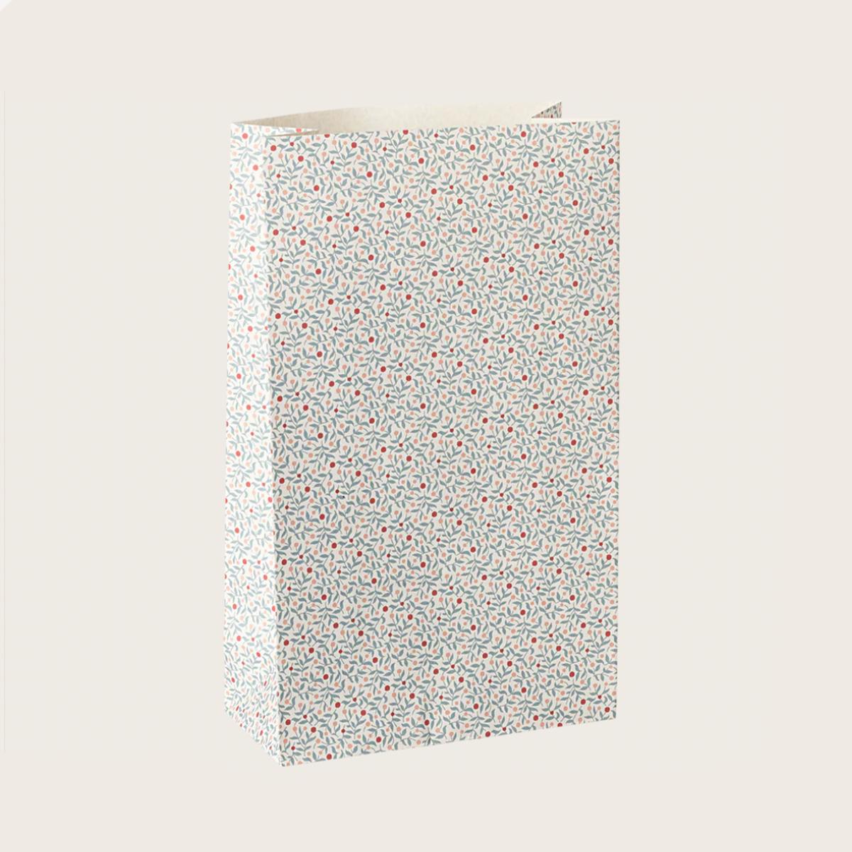 Berry branches Gift bag- Dusty blue -pk4