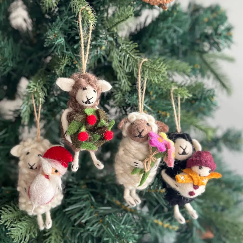 Felt Sheep Ornaments