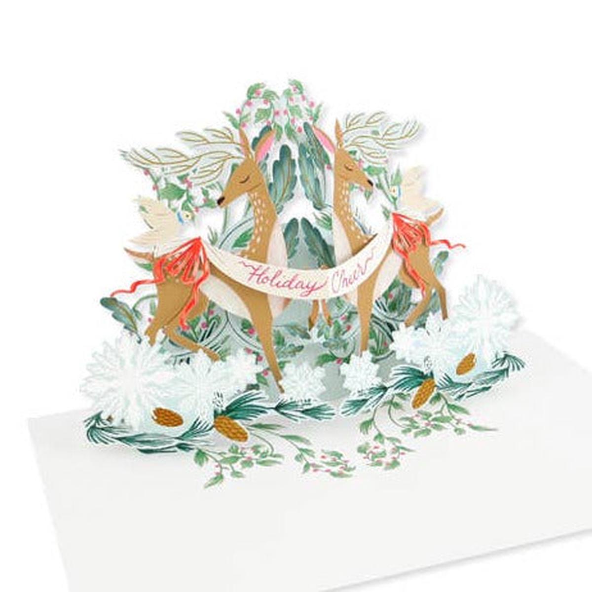 Festive Deer Holiday Pop-Up Card