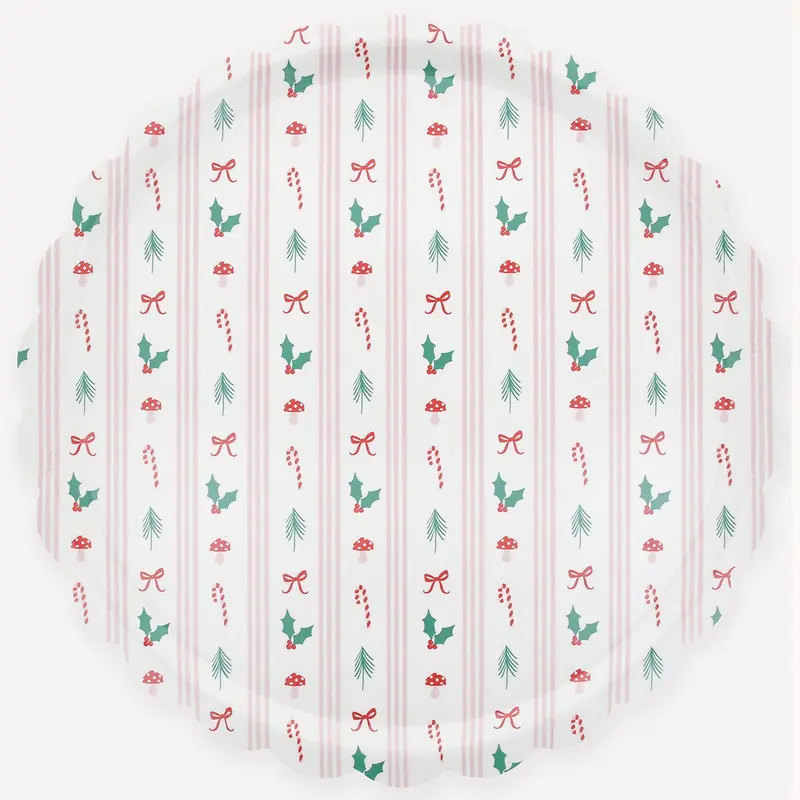 Festive Icon Stripes Large Tray