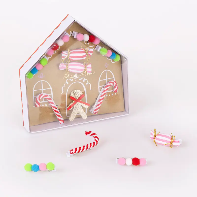 Gingerbread House Hair Clips (x9)